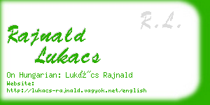 rajnald lukacs business card
